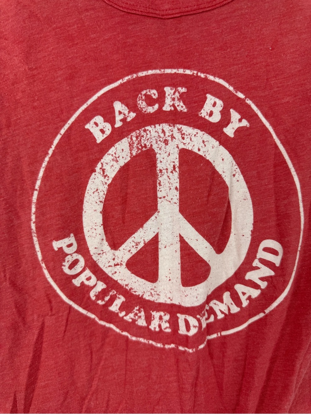 National Geographic 2008 shirt Red orange Graphic Tee with White Peace Sign - Picture 5 of 7